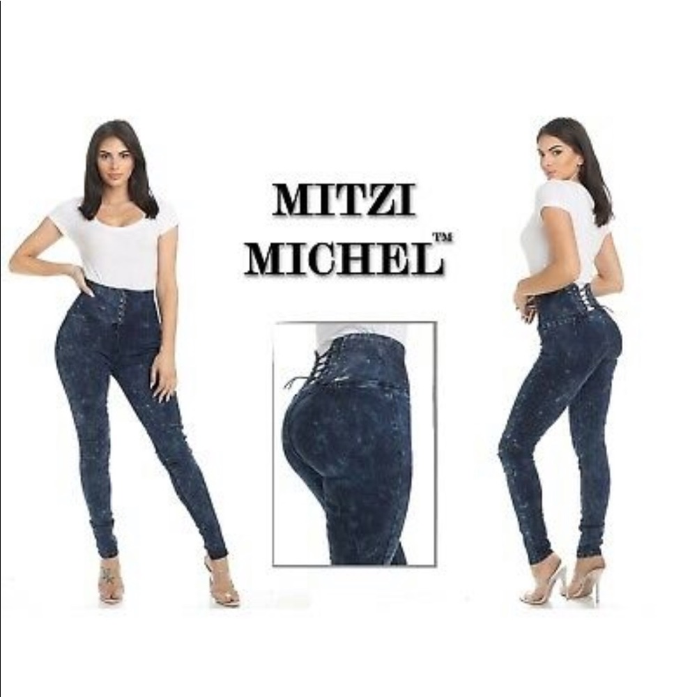 Mitzi Michel Butt Lift, blue Skinny Jeans (YC024)